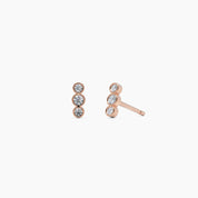 Diamond Trio Stud Earrings in White Gold - Narcissus