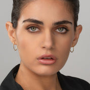 Long Hoop Earrings with Diamond - Narcissus