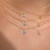 Nude Diamond Solitaire Necklace - Narcissus