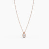 Teardrop Floating Diamond Necklace - Rose Gold
