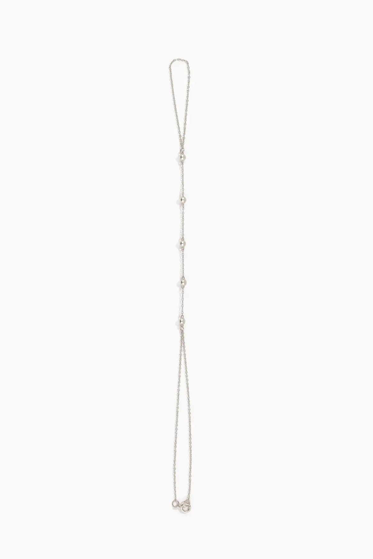 Lien Beaded Hand Chain - White Gold