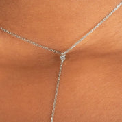 Nema Diamond Lariat Y Necklace - Sterling Silver