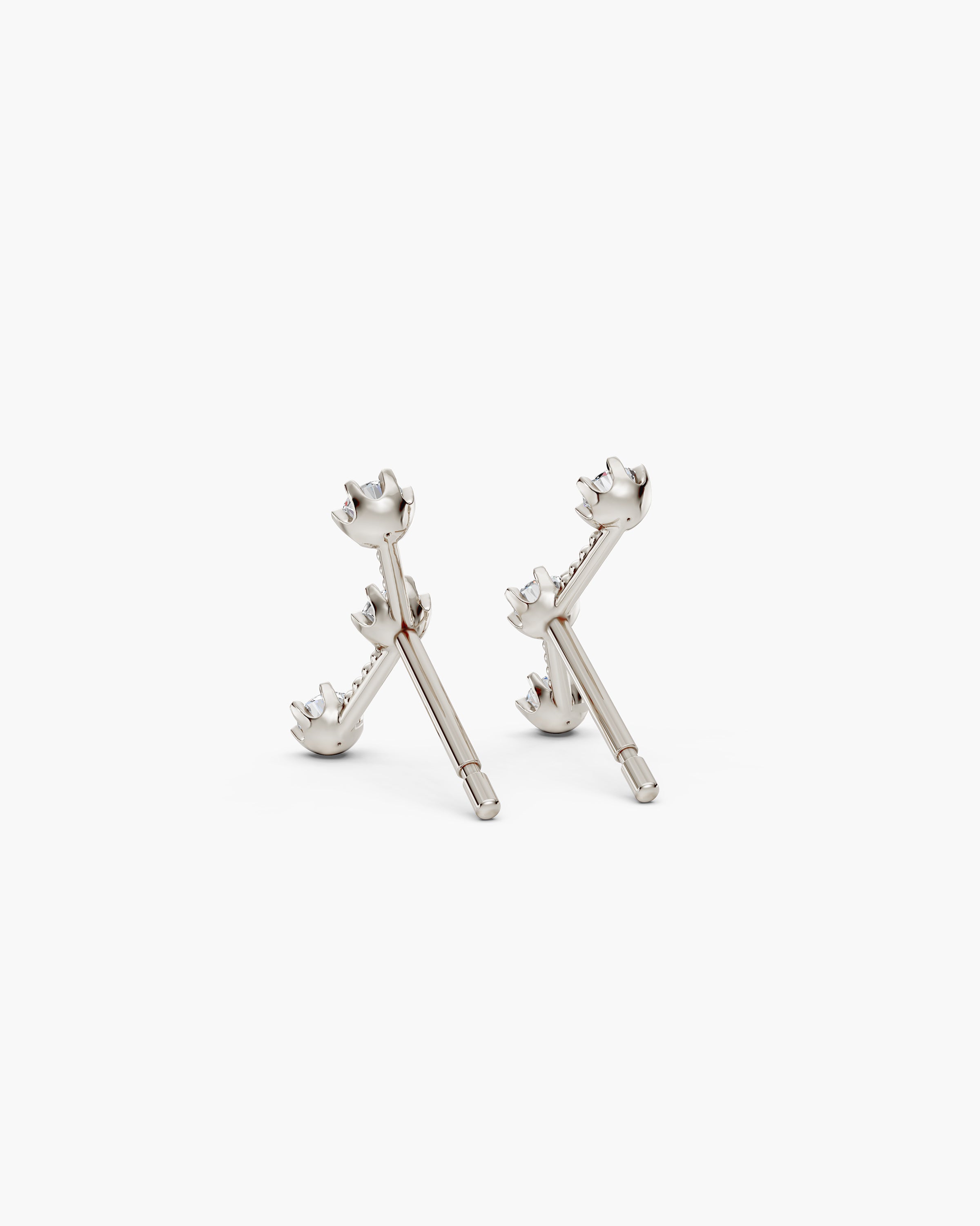 Celestial Diamond Climber Earrings, White Gold
