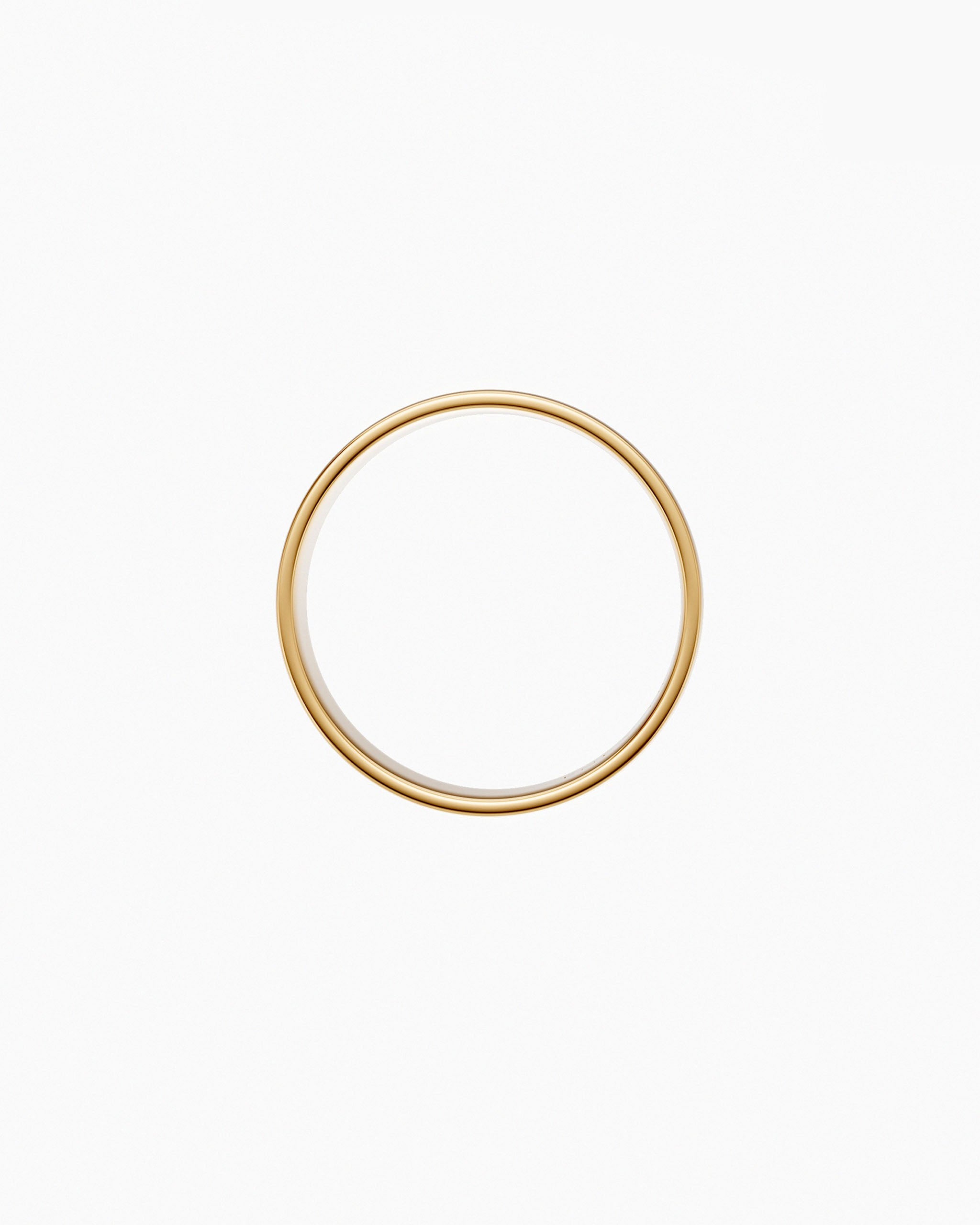 Upper view of the Cigar Band Ring made in solid yellow gold by Enea Studio