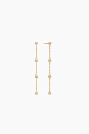 Diamond Drop Station Earrings - White Gold