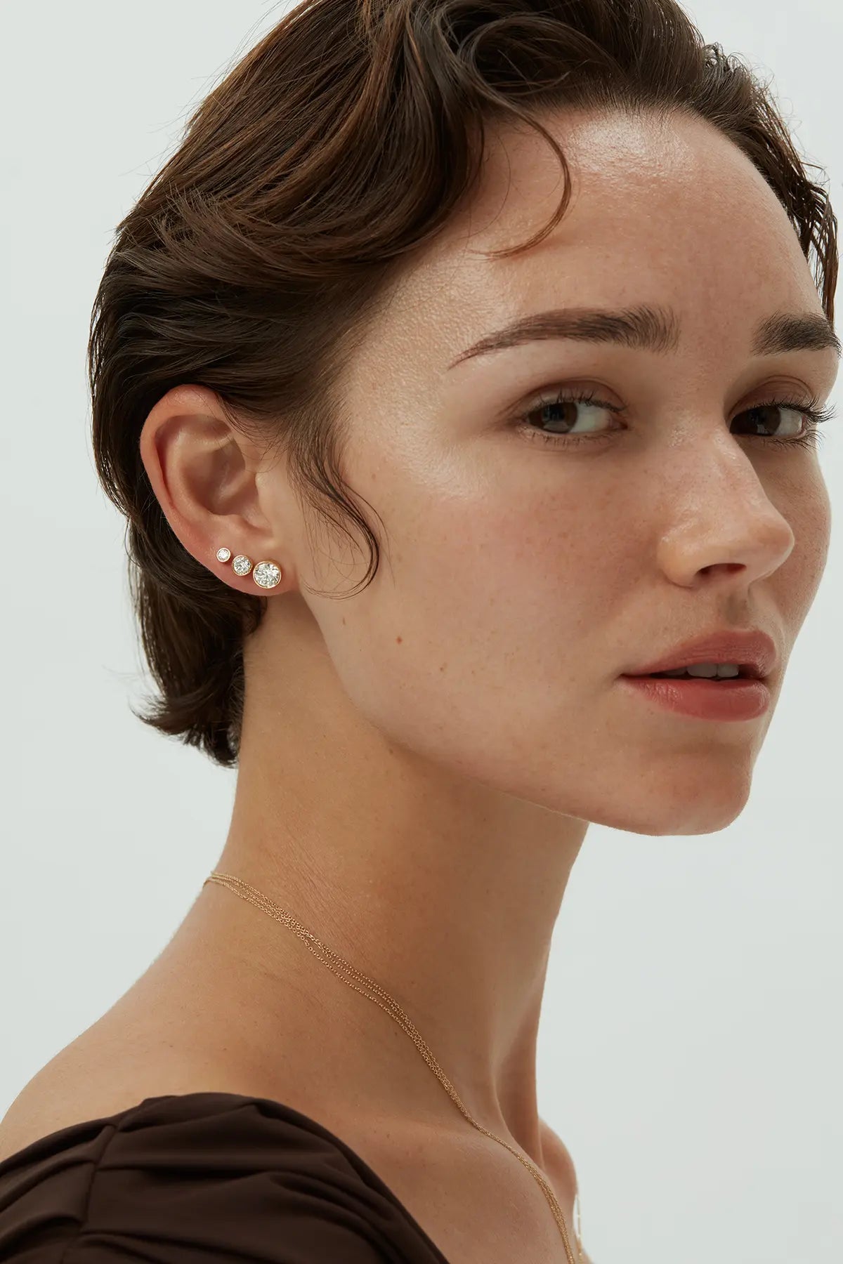 Phos Diamond Bezel Studs