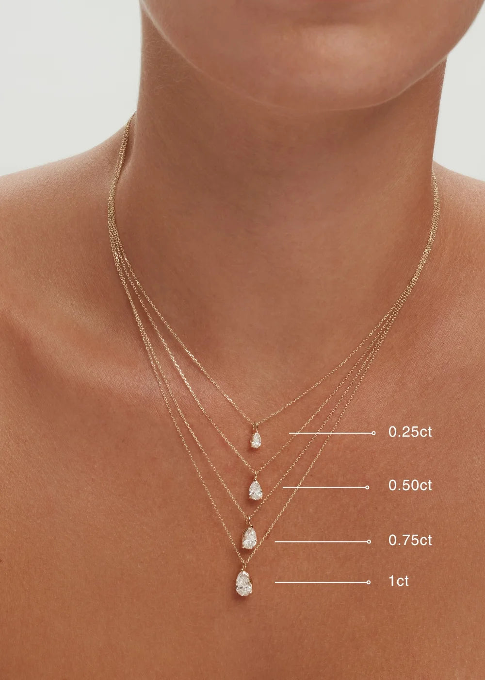 Éclat Pear-Cut Diamond Necklace - Rose Gold