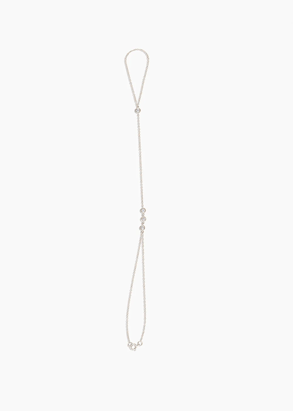 Lien Bezel Diamond Hand Chain - White Gold