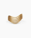 Kion III Ribbed Wave Ring - 10k Gold