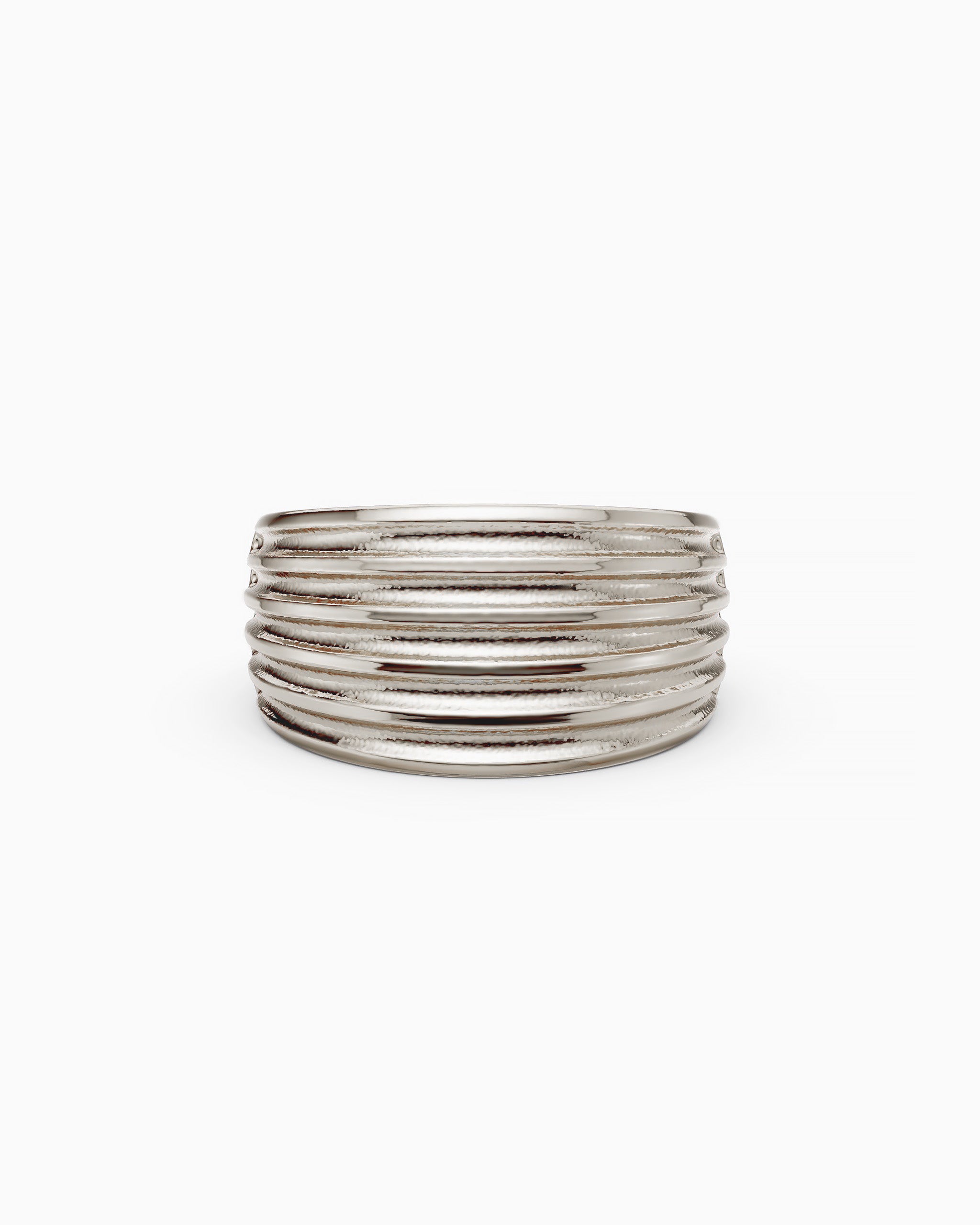 Kion II Ribbed Band Ring in sterling silver by ENEA Studio