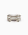 Kíon II Ribbed Band Ring - Sterling Silver