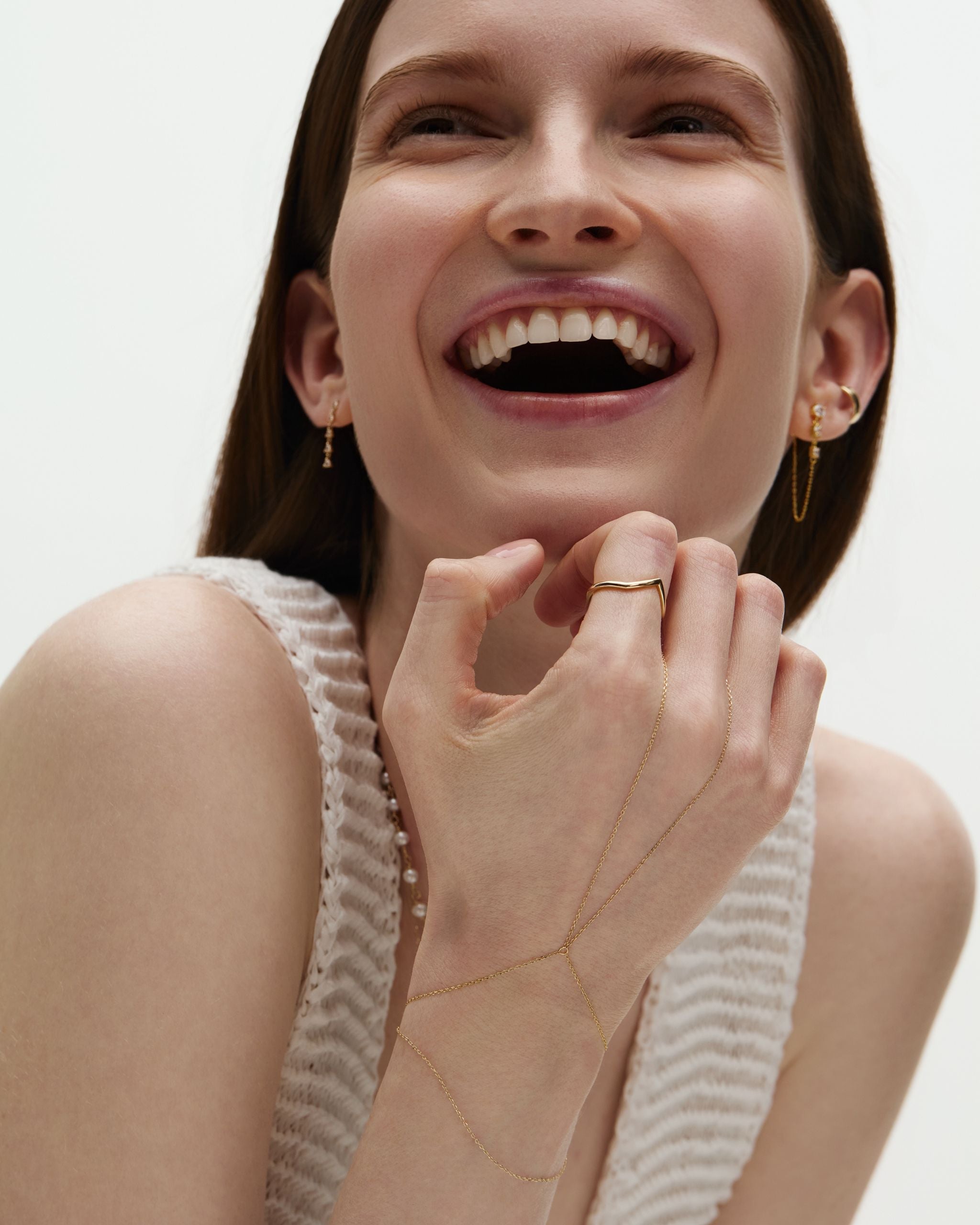 Lien Ring Chain Gold Bracelet