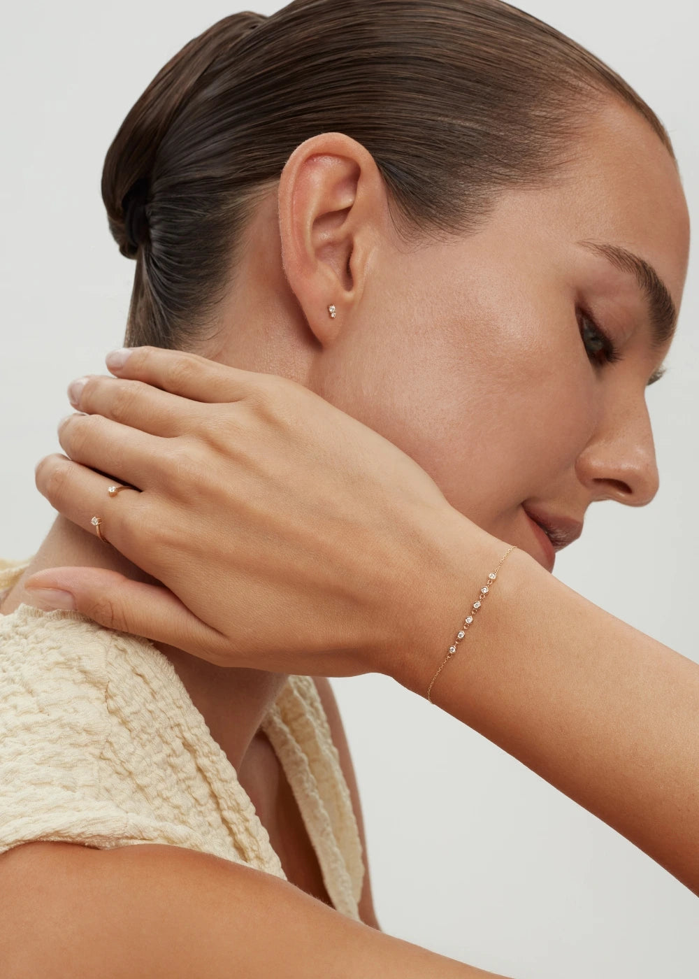 Link Tennis Diamond Bracelet - Rose Gold