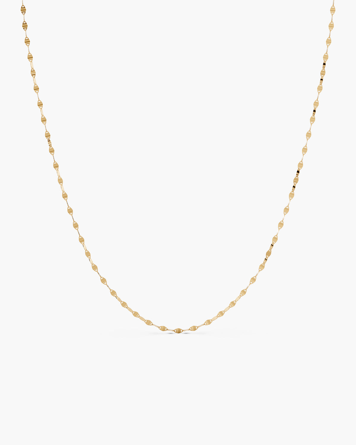 Marina mirror chain necklace in 14k solid yellow gold with polished mariner links, ENEA Studio