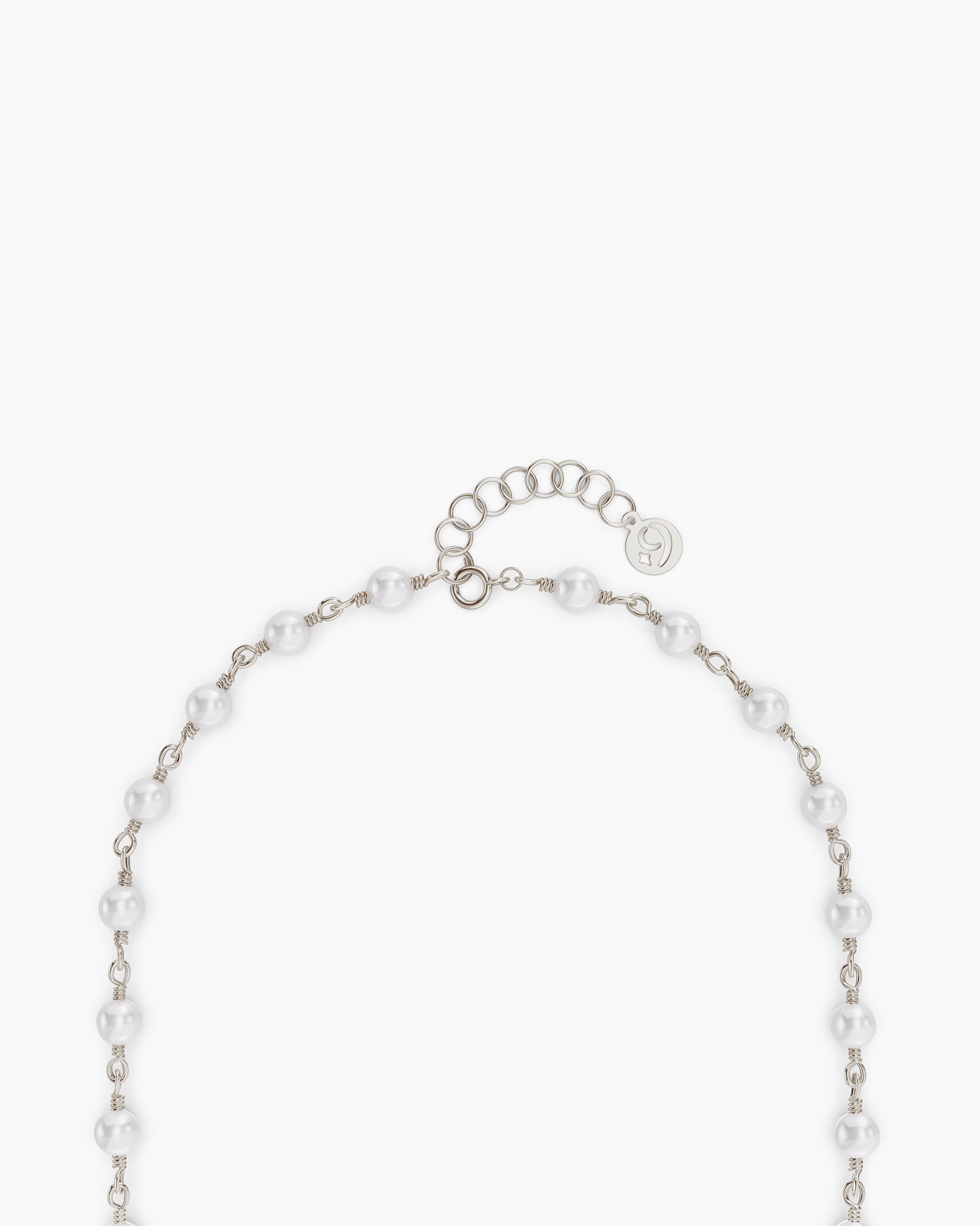 Pearl Wrap Necklace - White Gold