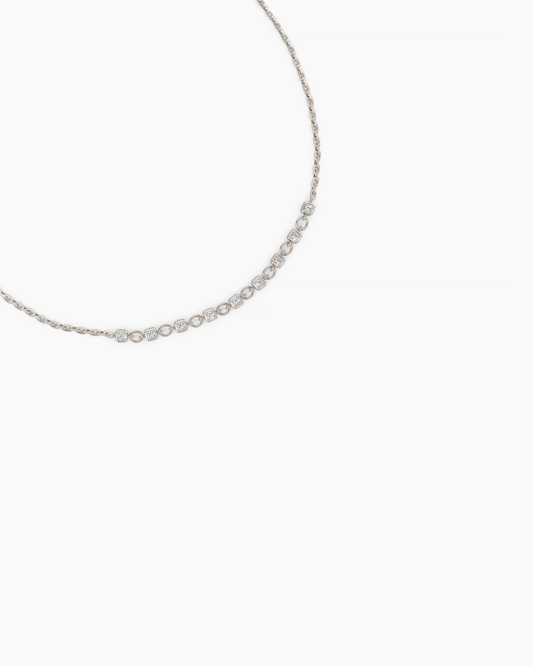 Dainty 14k white gold tennis bracelet with 18 prong set lab diamonds