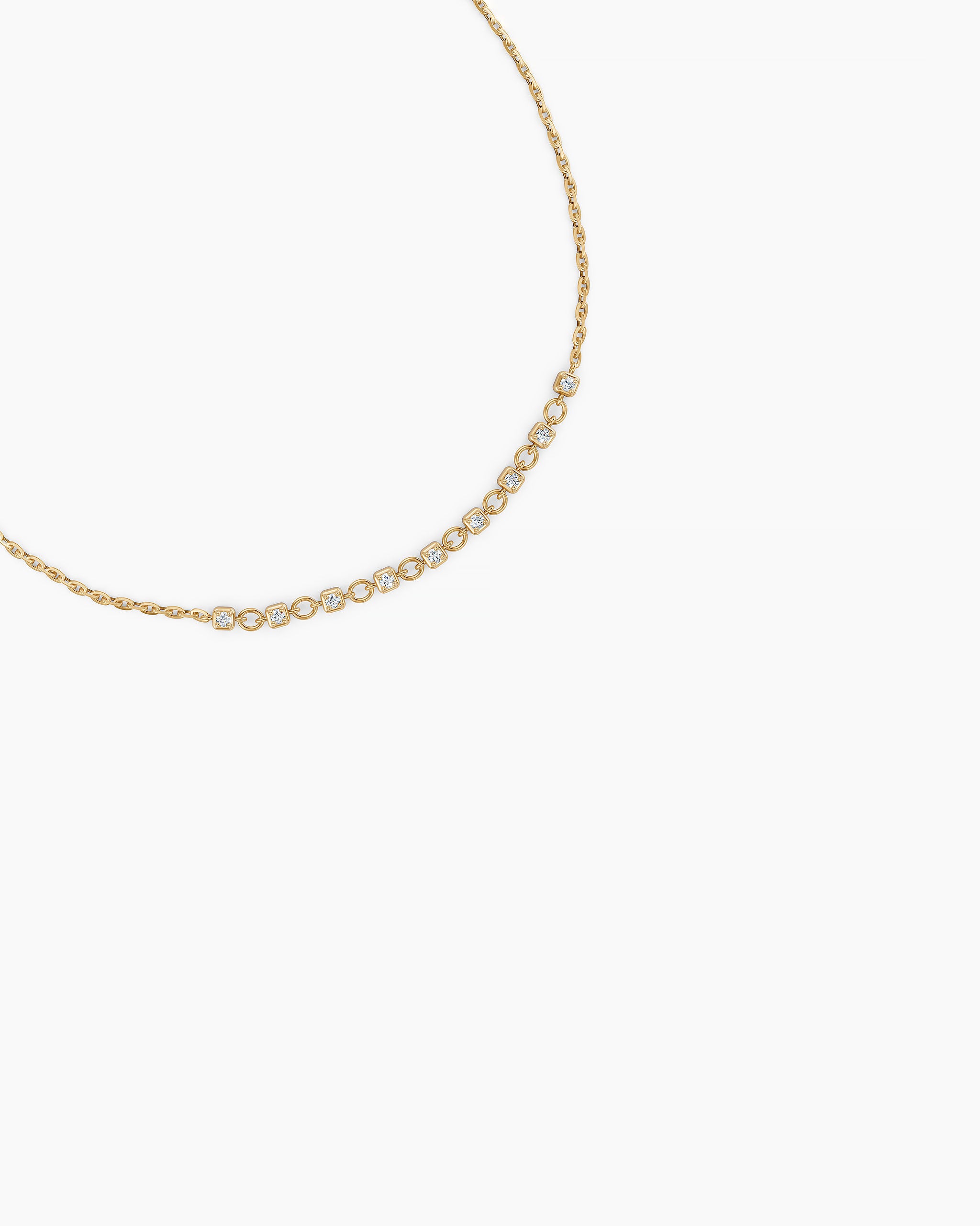 Dainty 14k gold tennis bracelet with 18 prong set lab diamonds