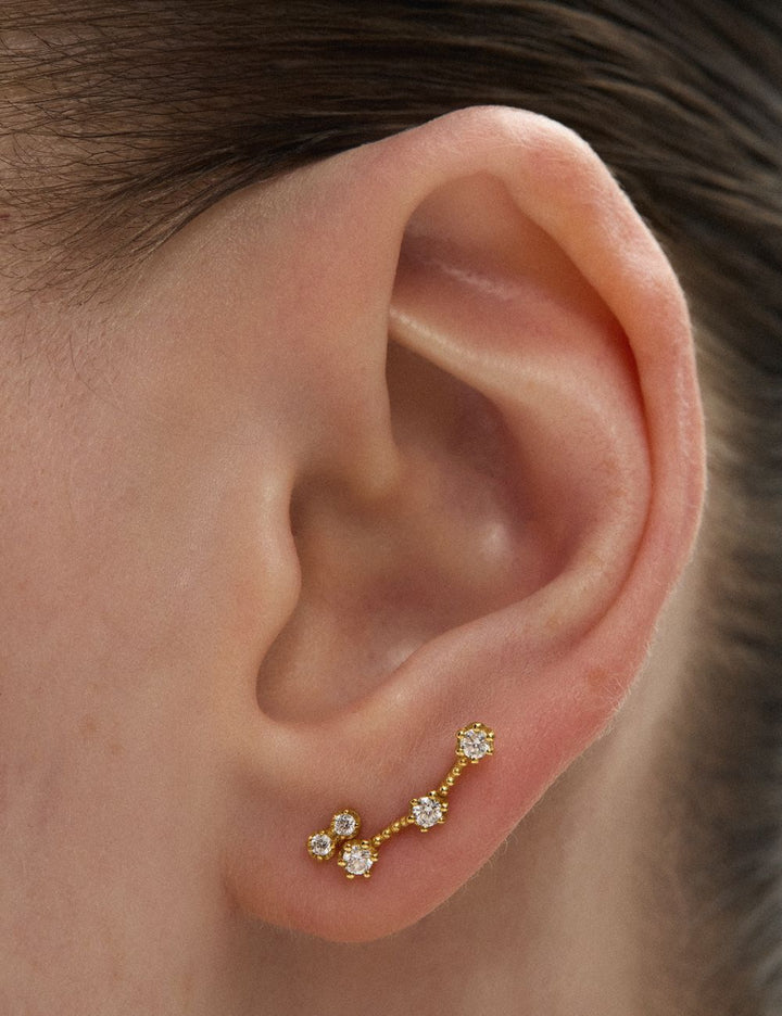 Diamond climber earring on the cartilage, ENEA Studio