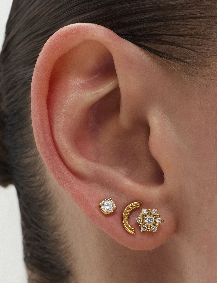 Curated diamond earring stack, ENEA Studio