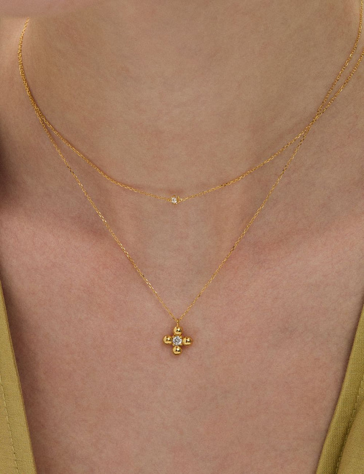 Diamond flower pendant necklace, ENEA Studio