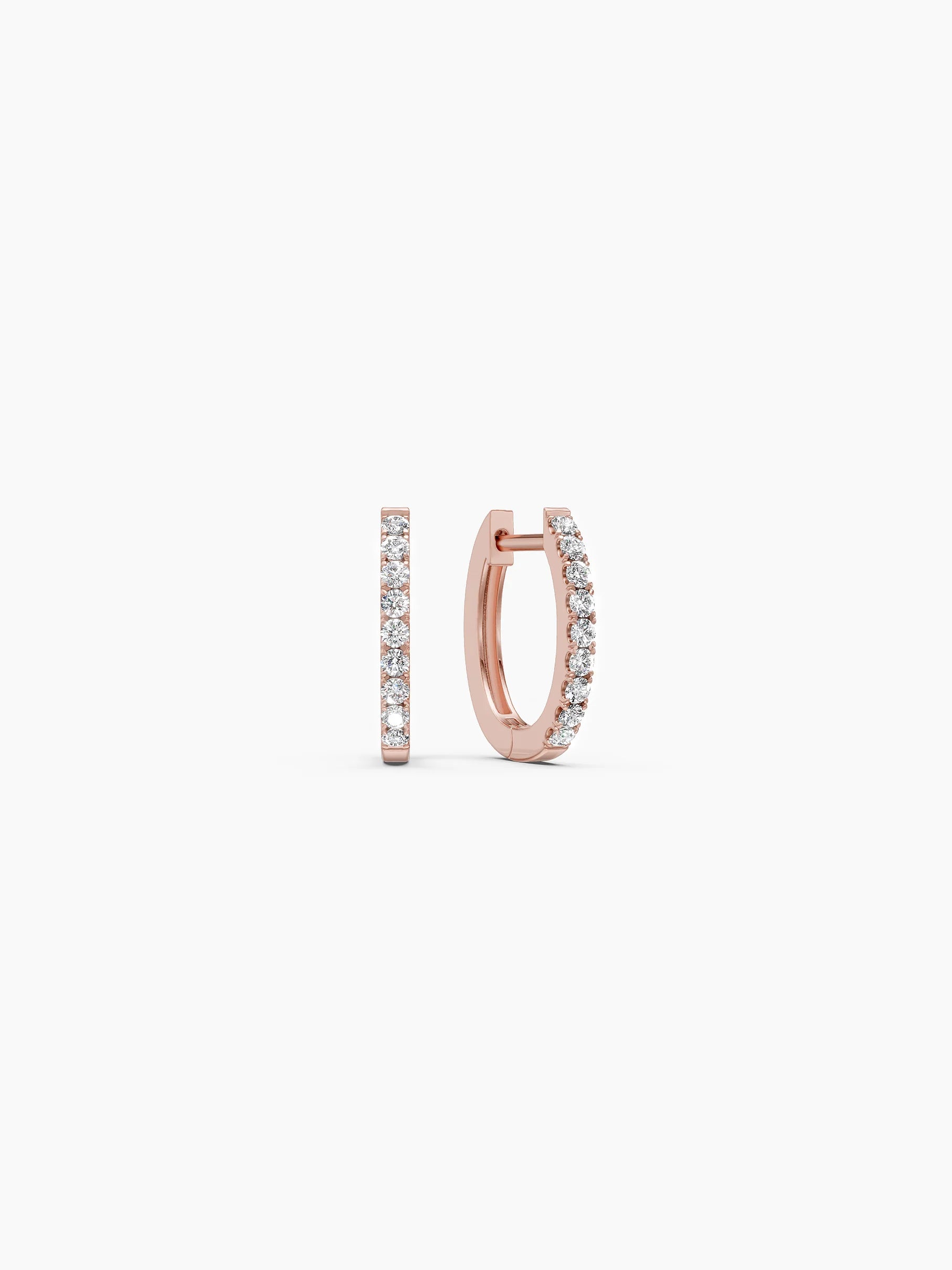 Pavé Diamond Hinged Earrings - Rose Gold