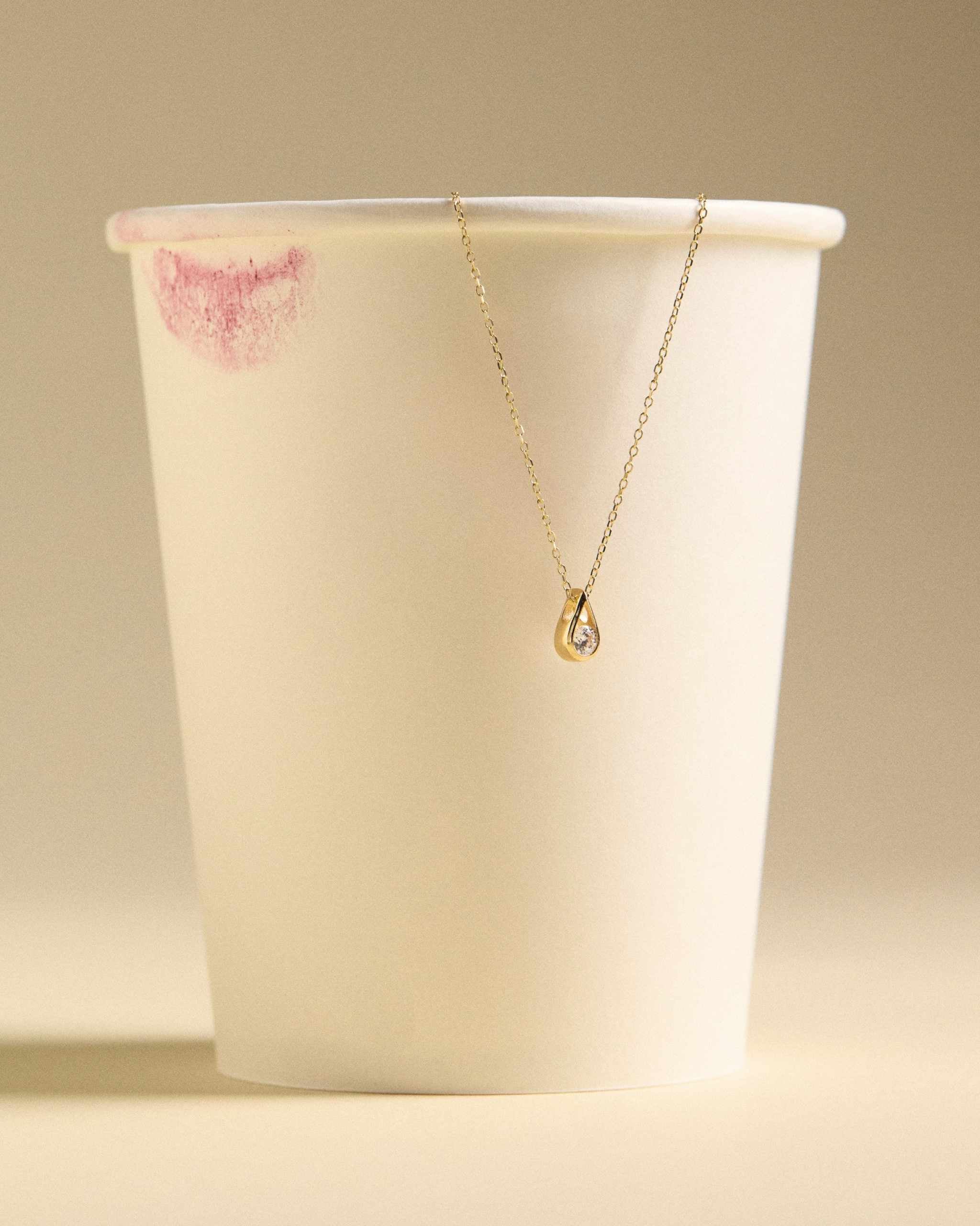 Teardrop Floating Diamond Necklace