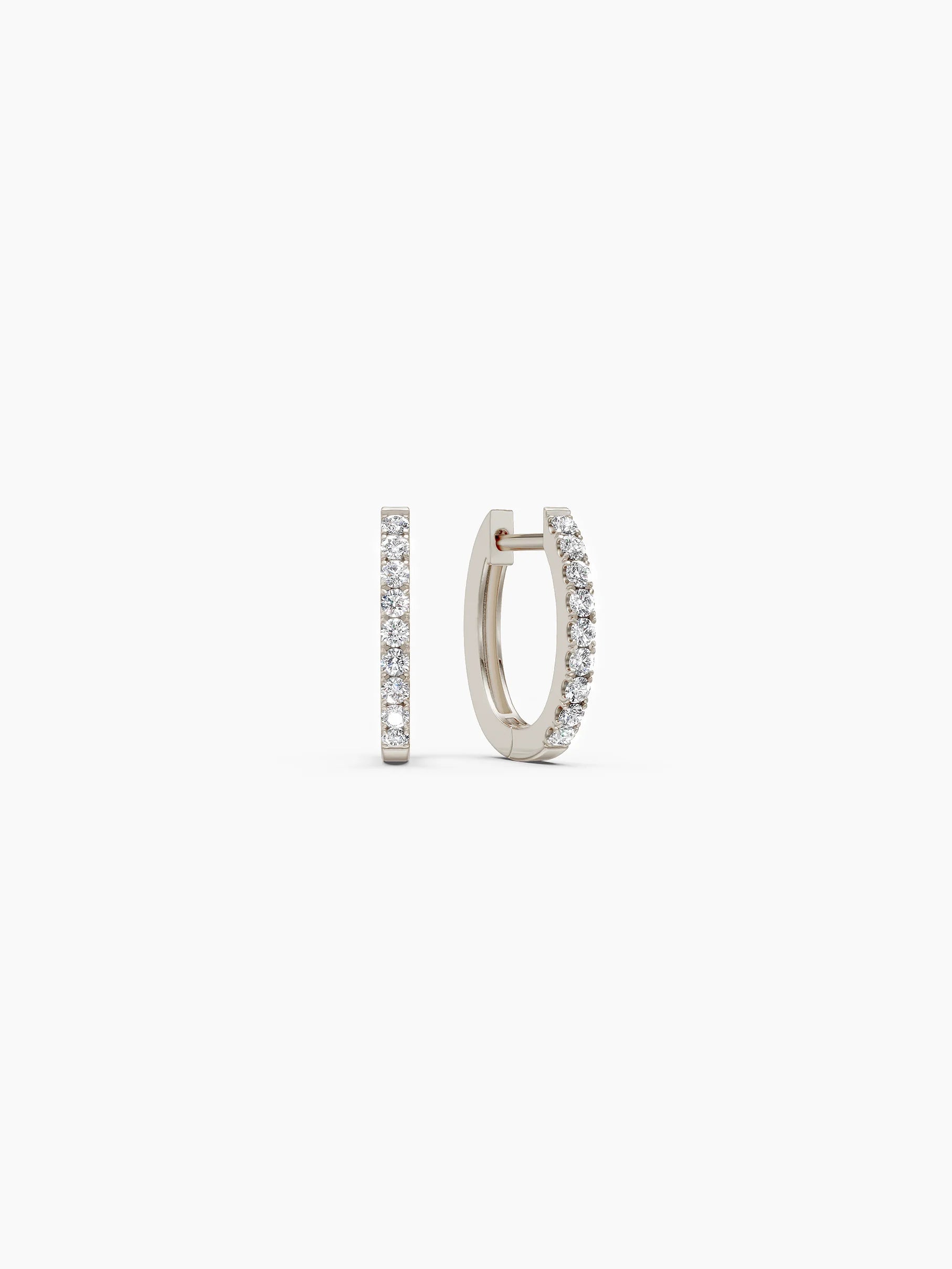 Pavé Diamond Hinged Earrings - White Gold
