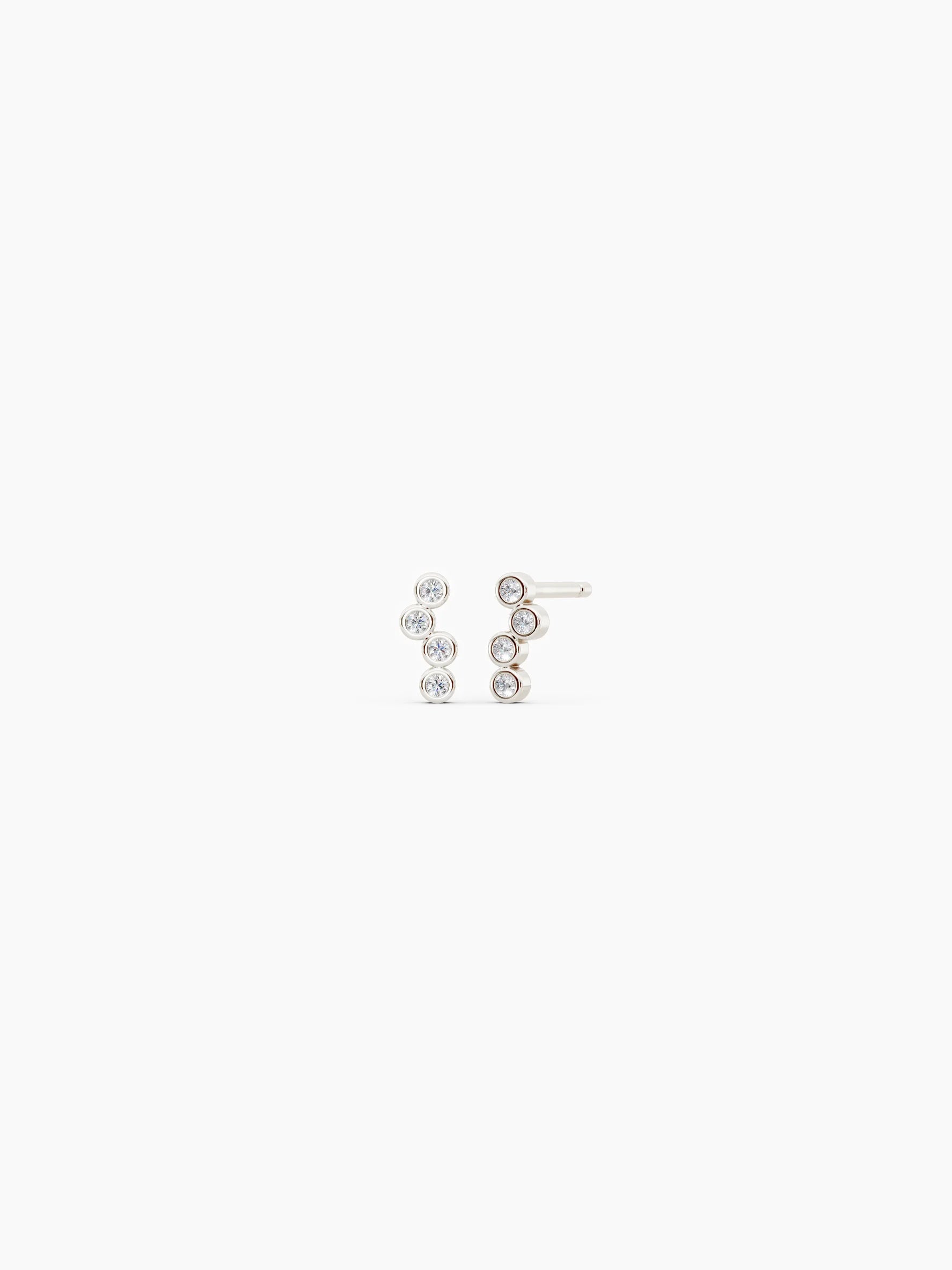 Cascade Diamond Studs in White Gold