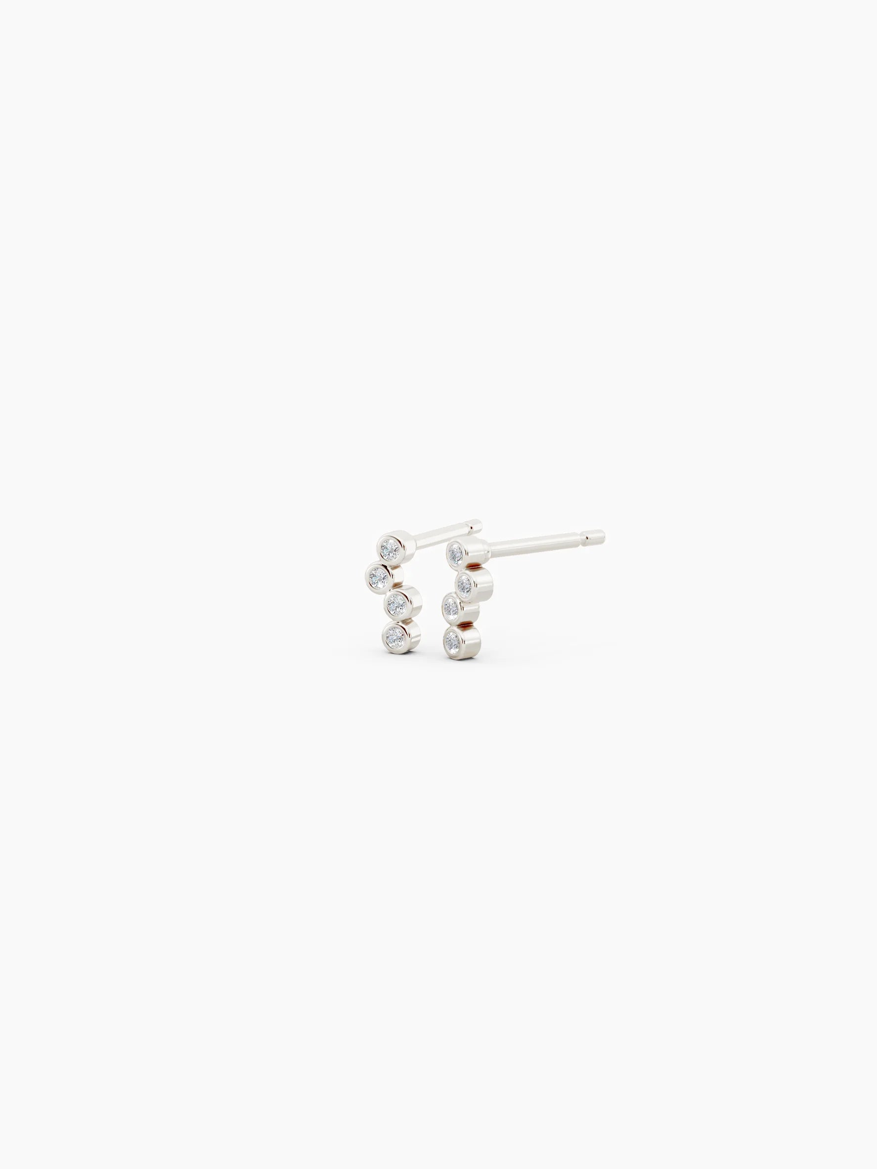 Cascade Diamond Studs in White Gold