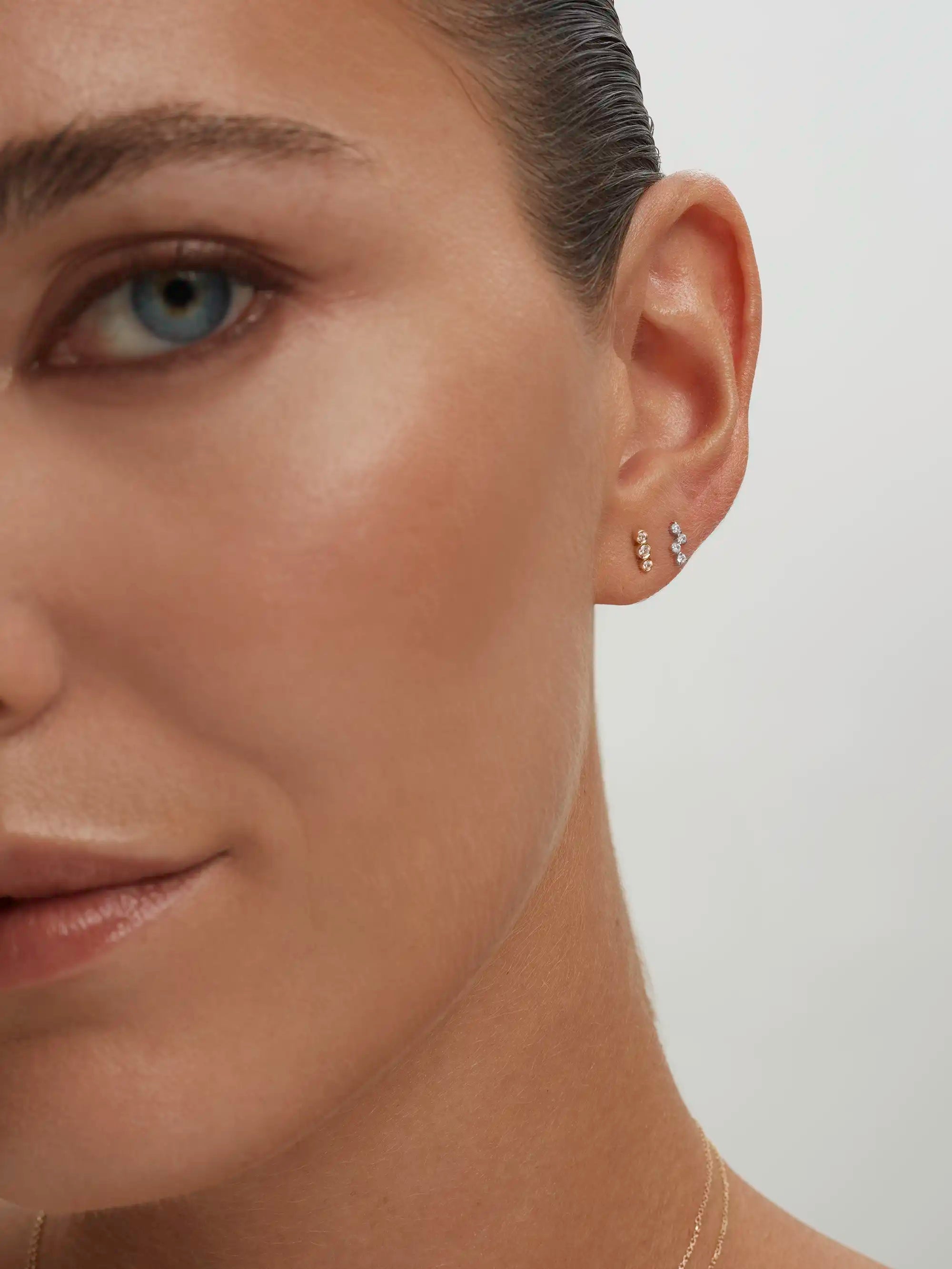 Cascade Diamond Studs in White Gold