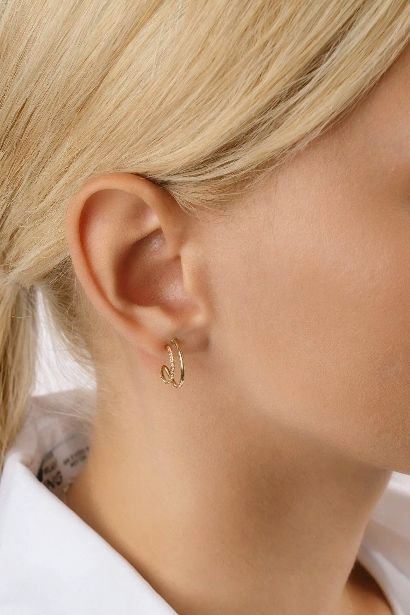 Entwined Hoop Earrings (pair) - White Gold