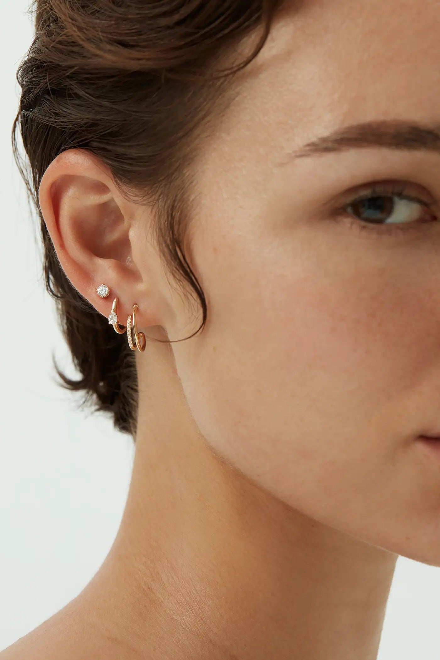 Entwined Hoop Earrings (pair) - White Gold