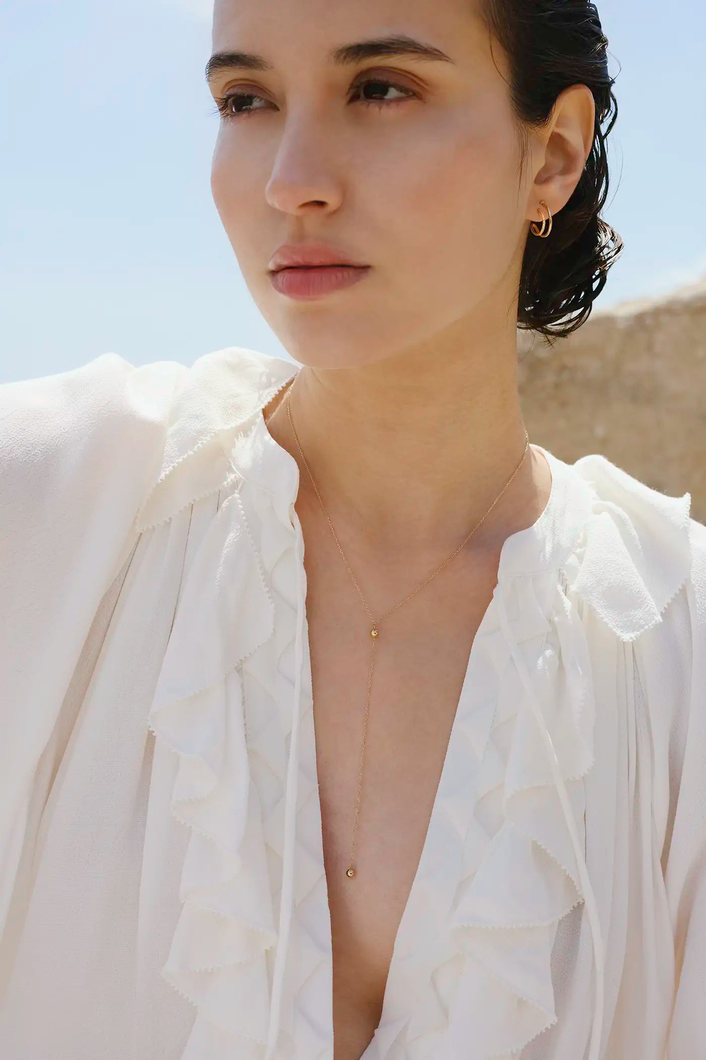 Entwined Hoop Earrings (pair) - White Gold