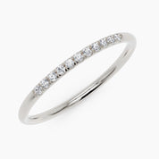 Diamond Thin Stacking Ring - White Gold