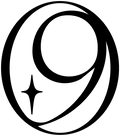Number 9 enclosed in a circular outline with a star-like sparkle, representing the Enea brand mark.