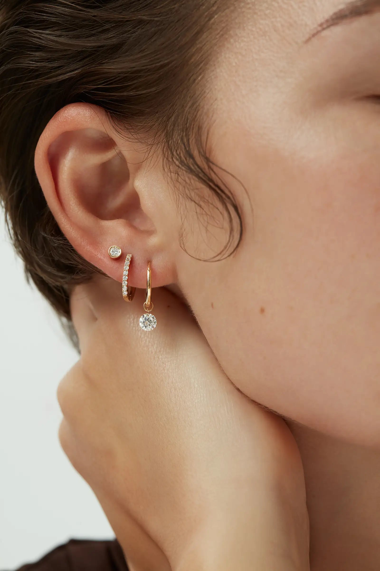 Núde Diamond Hoop Earrings - White Gold