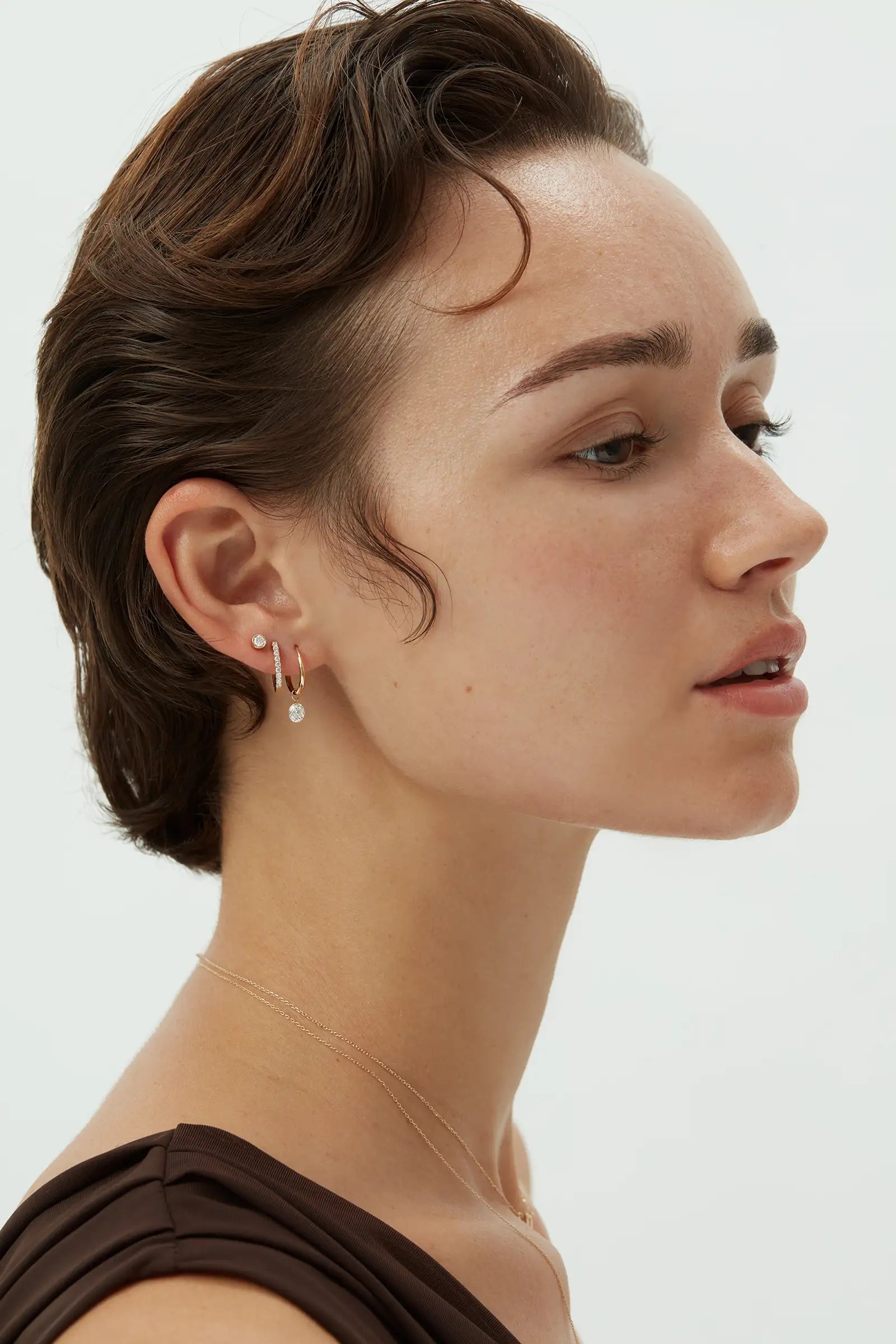Núde Diamond Hoop Earrings - White Gold