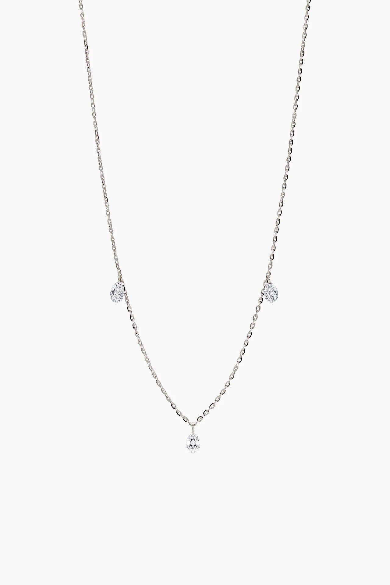 Núde Trio Pear Diamond Necklace - White Gold
