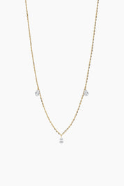 Núde Trio Pear Diamond Necklace - 10k Yellow Gold