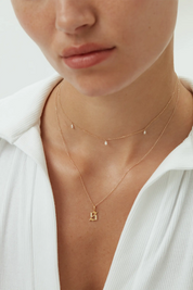 Núde Trio Pear Diamond Necklace - 10k Yellow Gold