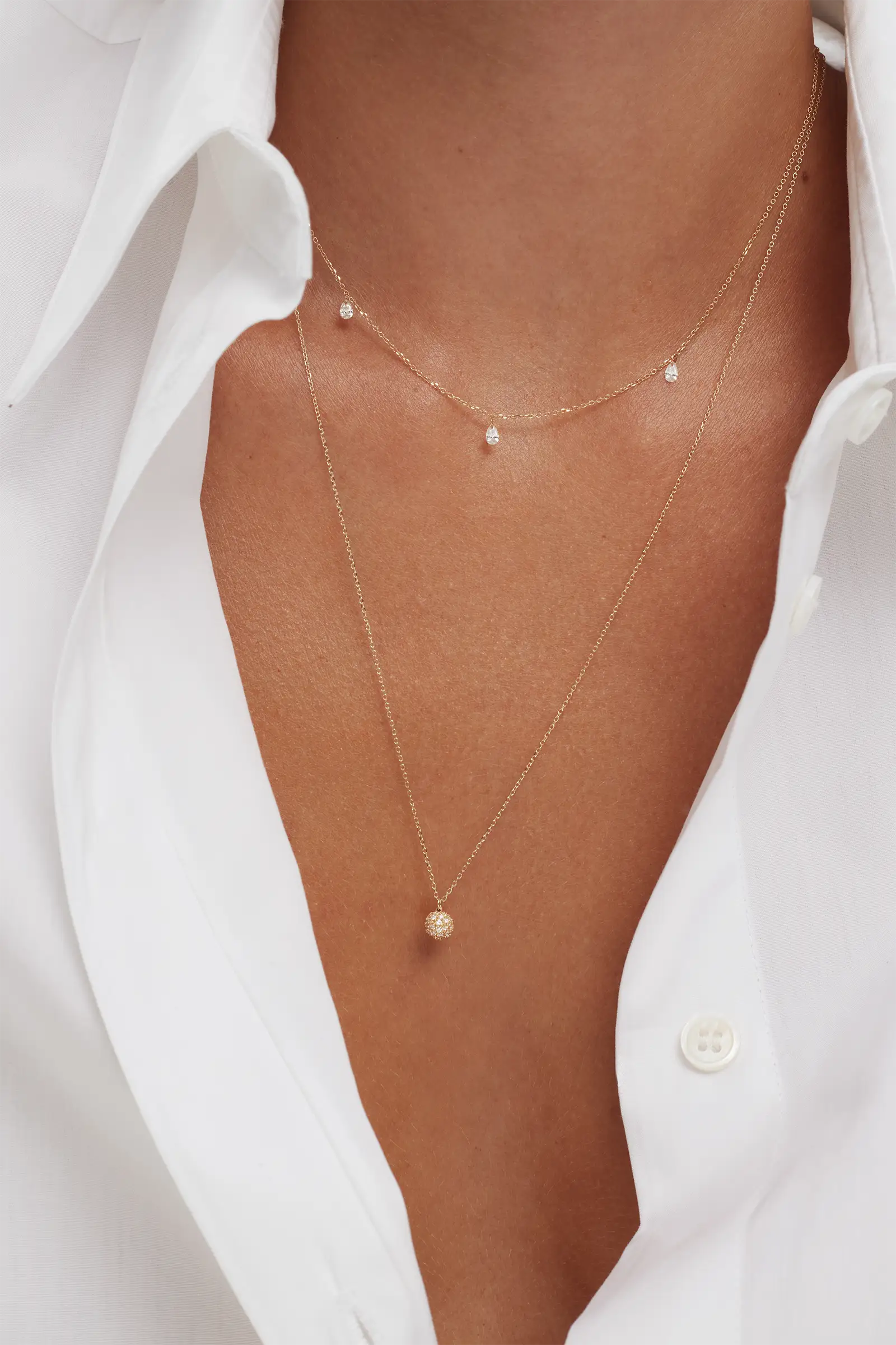 Núde Trio Pear Diamond Necklace