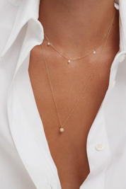 Núde Trio Pear Diamond Necklace - 10k Yellow Gold