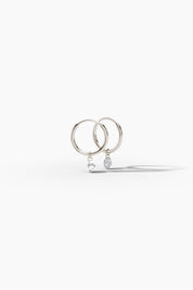 Núde Diamond Hoop Earrings - White Gold