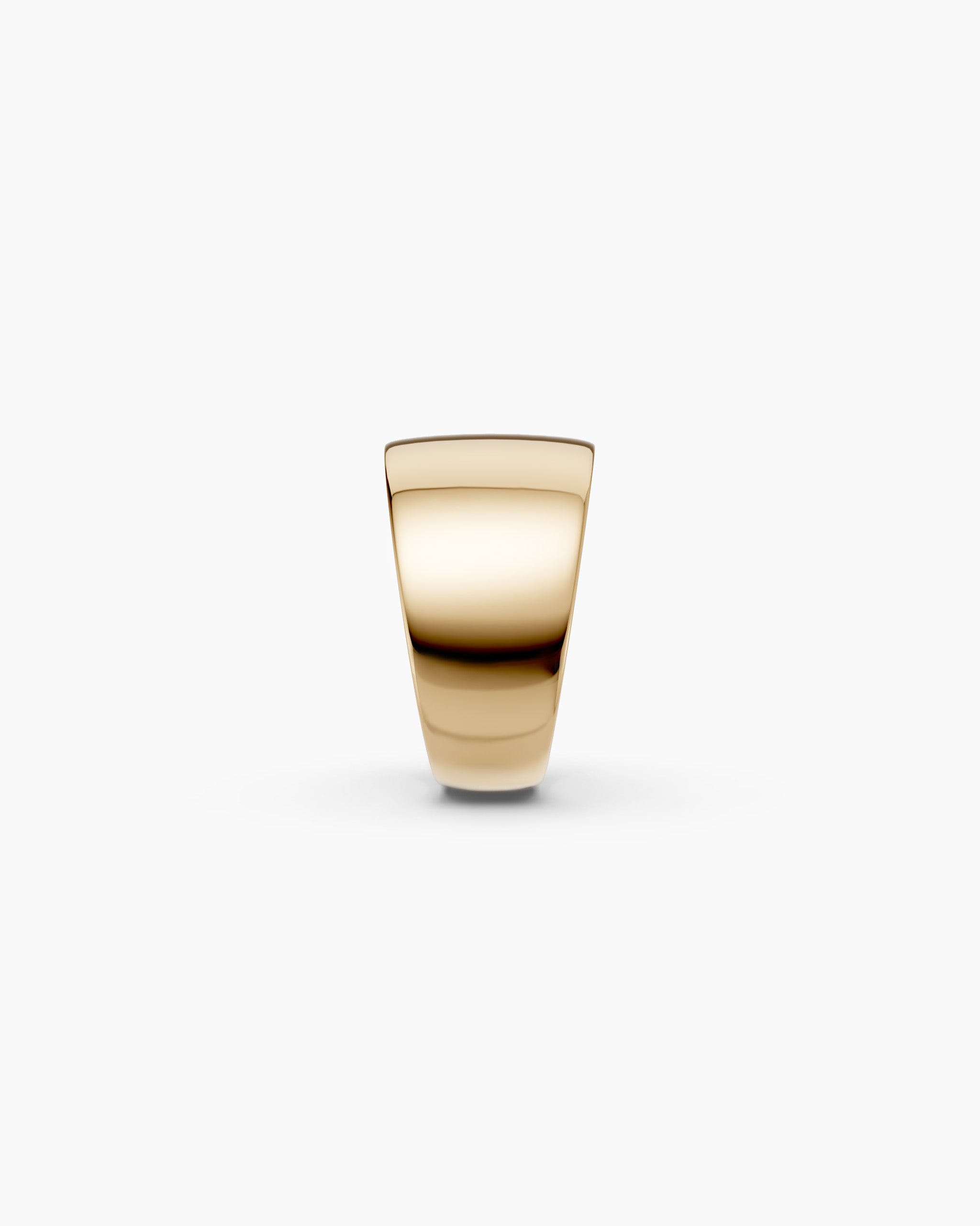 Tapered gold dome ring band, side profile, handcrafted in Athens