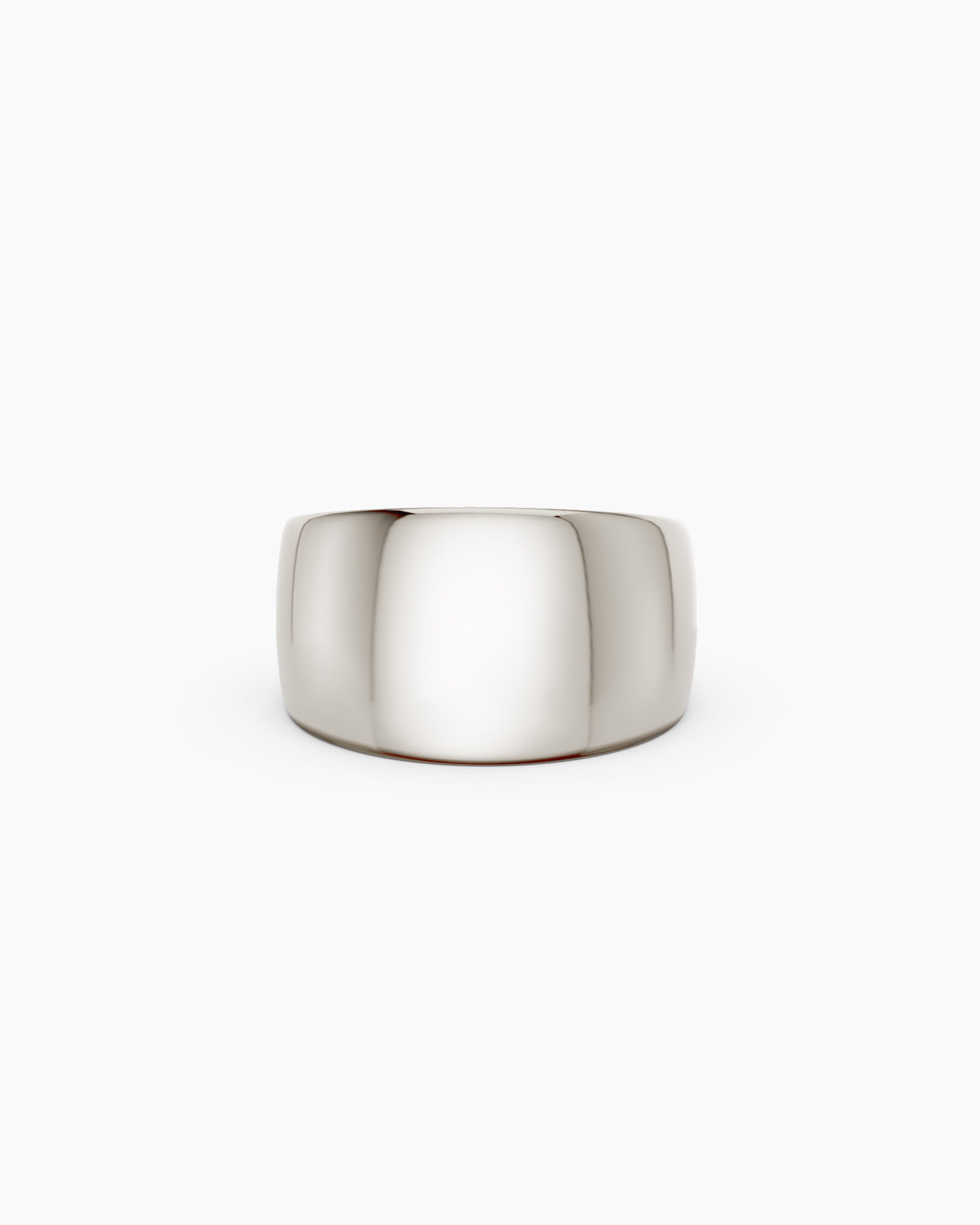 Sterling silver smooth dome ring, front view, ENEA Studio Kion Classic