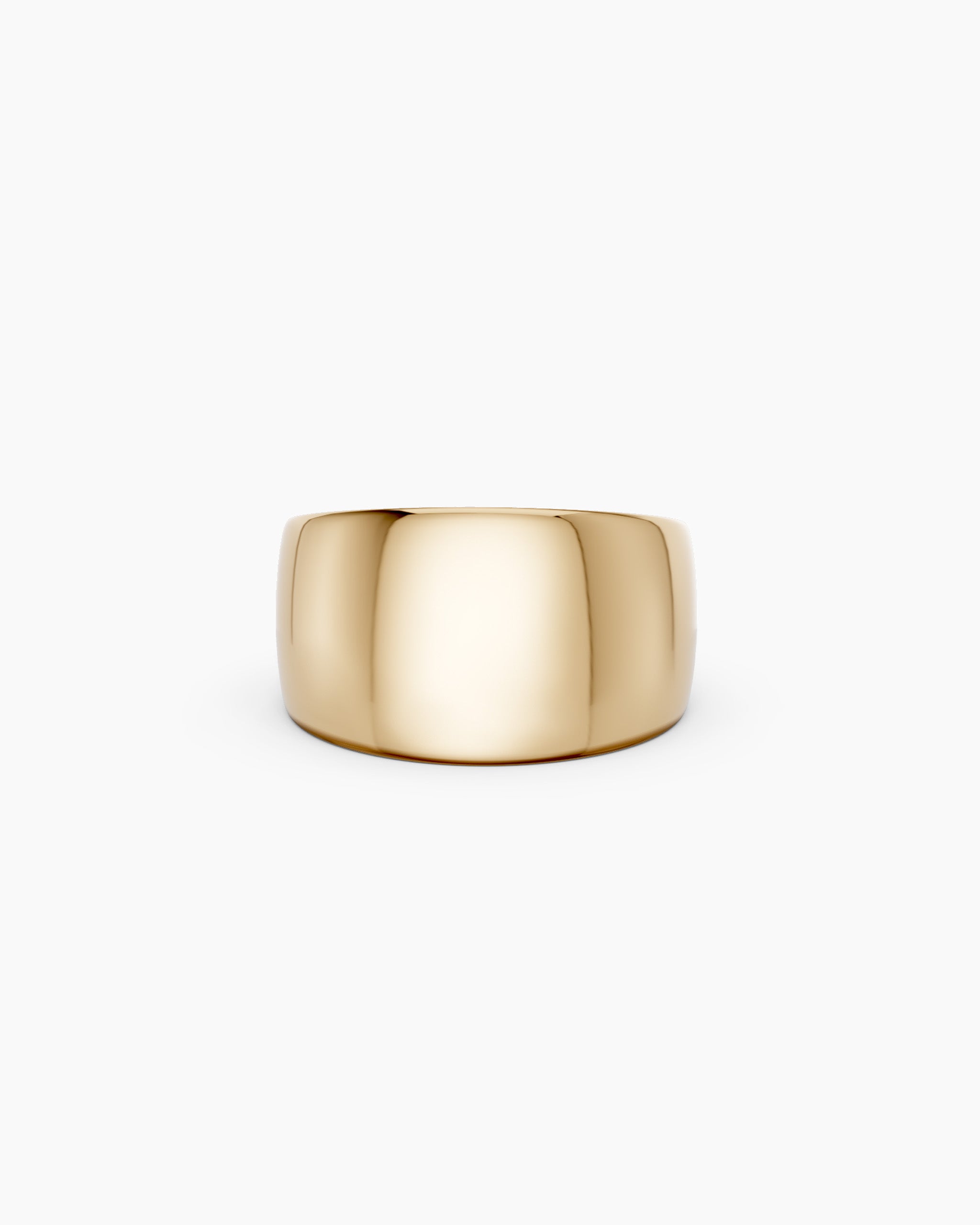 14k gold smooth dome ring, front view, ENEA Studio Kion Classic