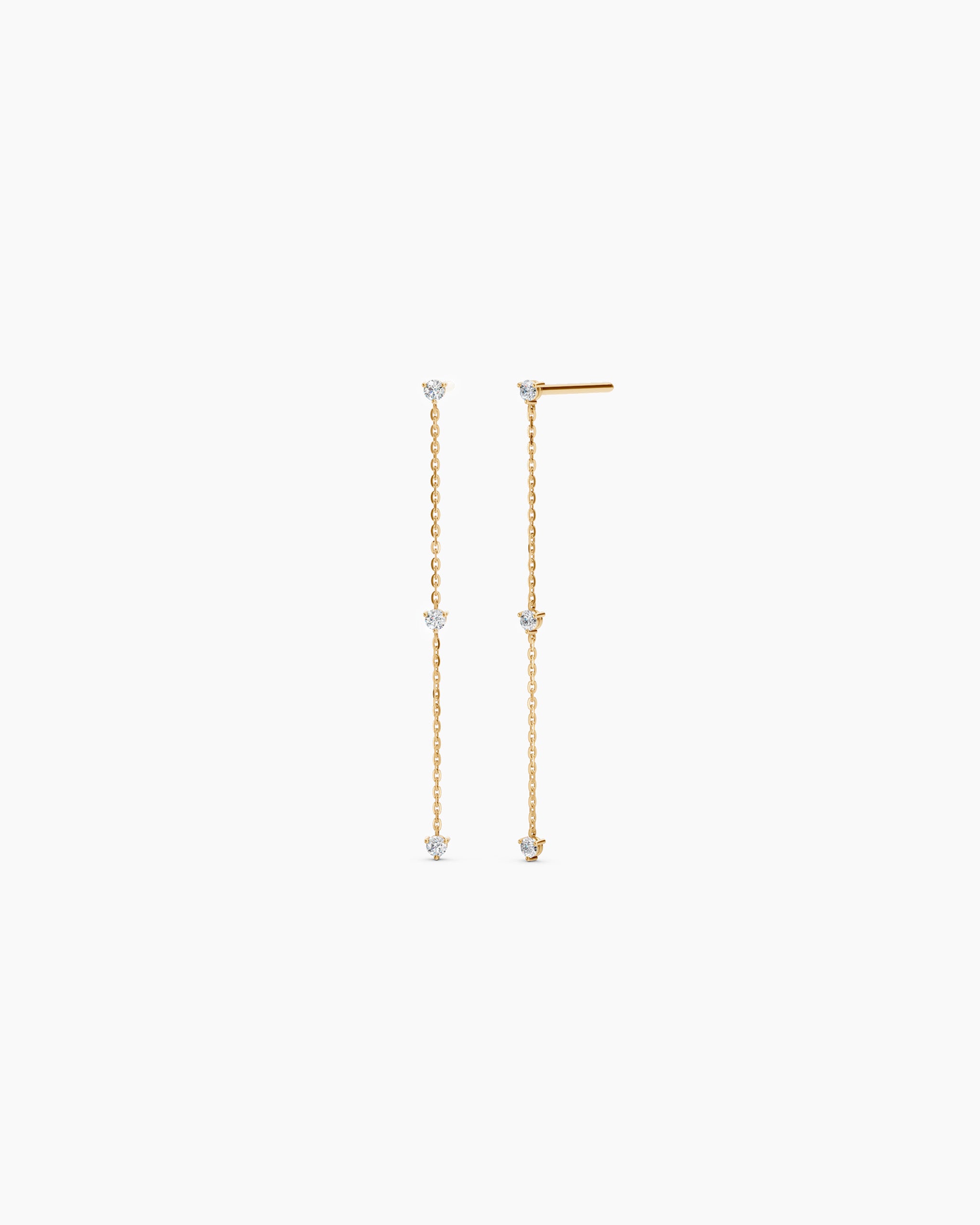 Nema Trio diamond drop earrings in 14K gold