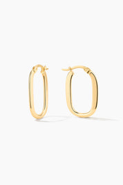 Elongated Oval Hoop Earrings (pair)