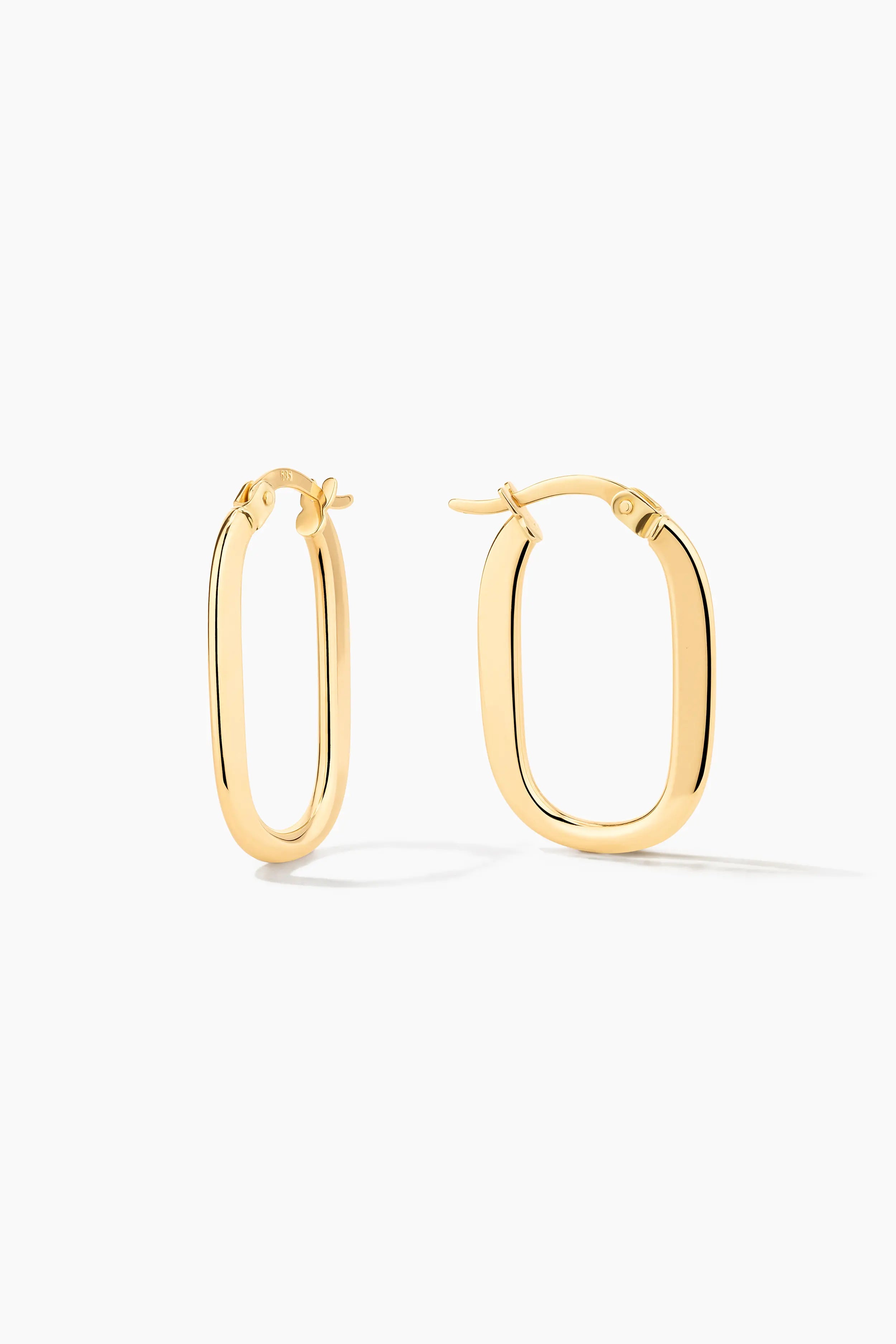 Elongated Oval Hoop Earrings (pair)