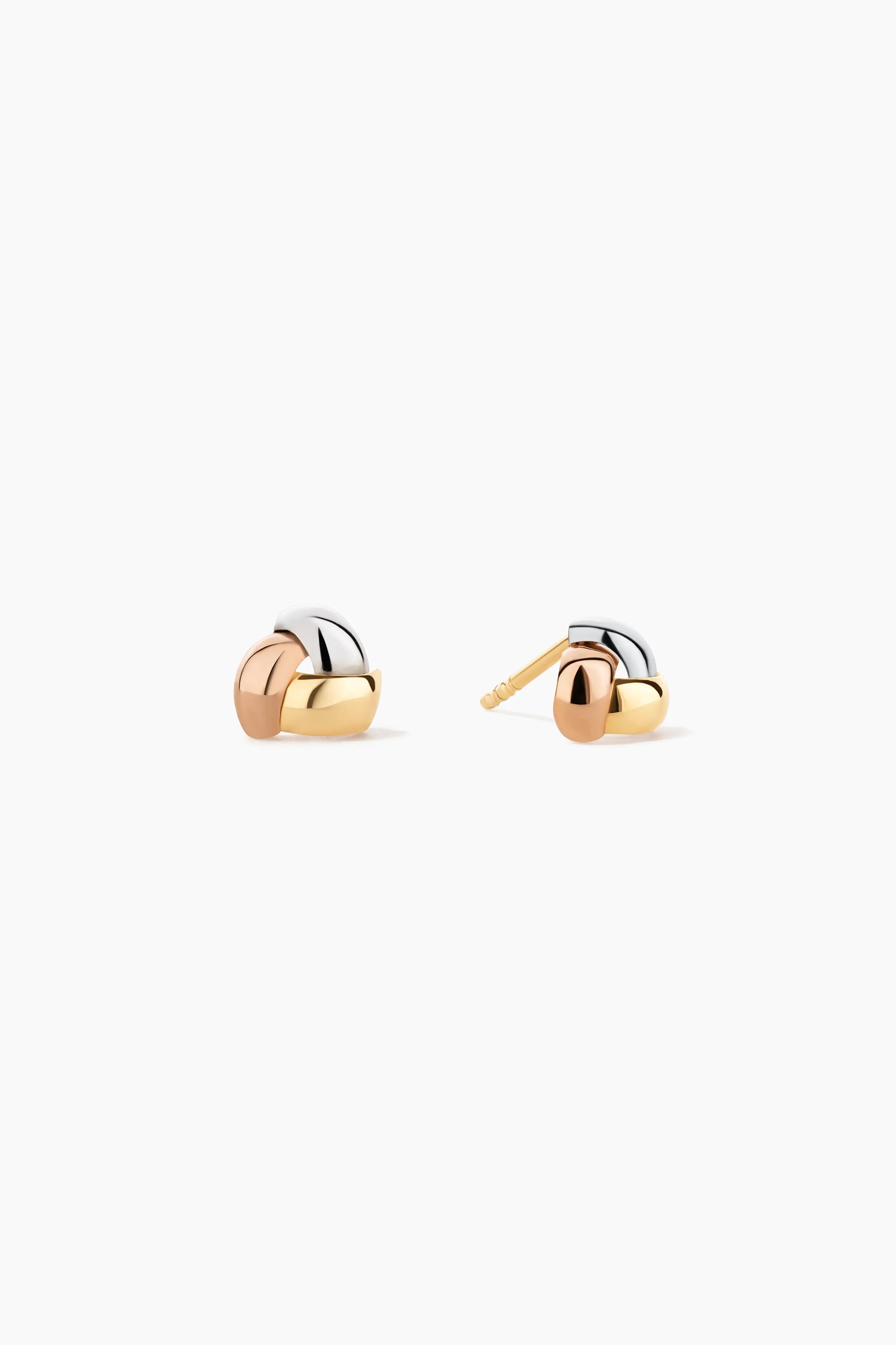 Trinity Three Color Stud Earrings (pair)